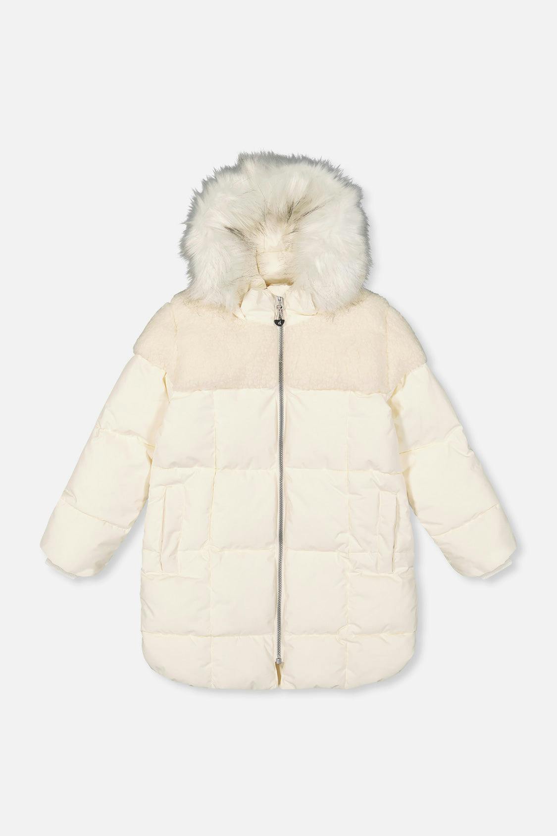 Long Winter Puffer Coat Off-White