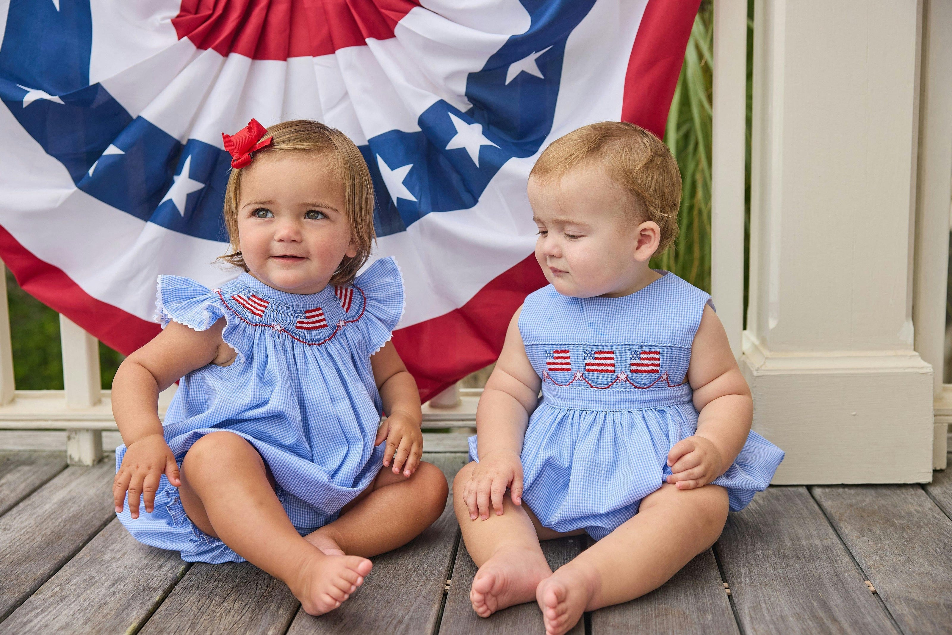 Smocked Bishop Bubble - Flags