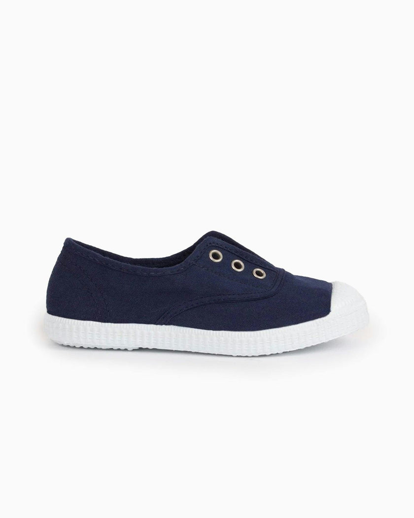 Hampton Canvas Plum Plimsolls in Navy