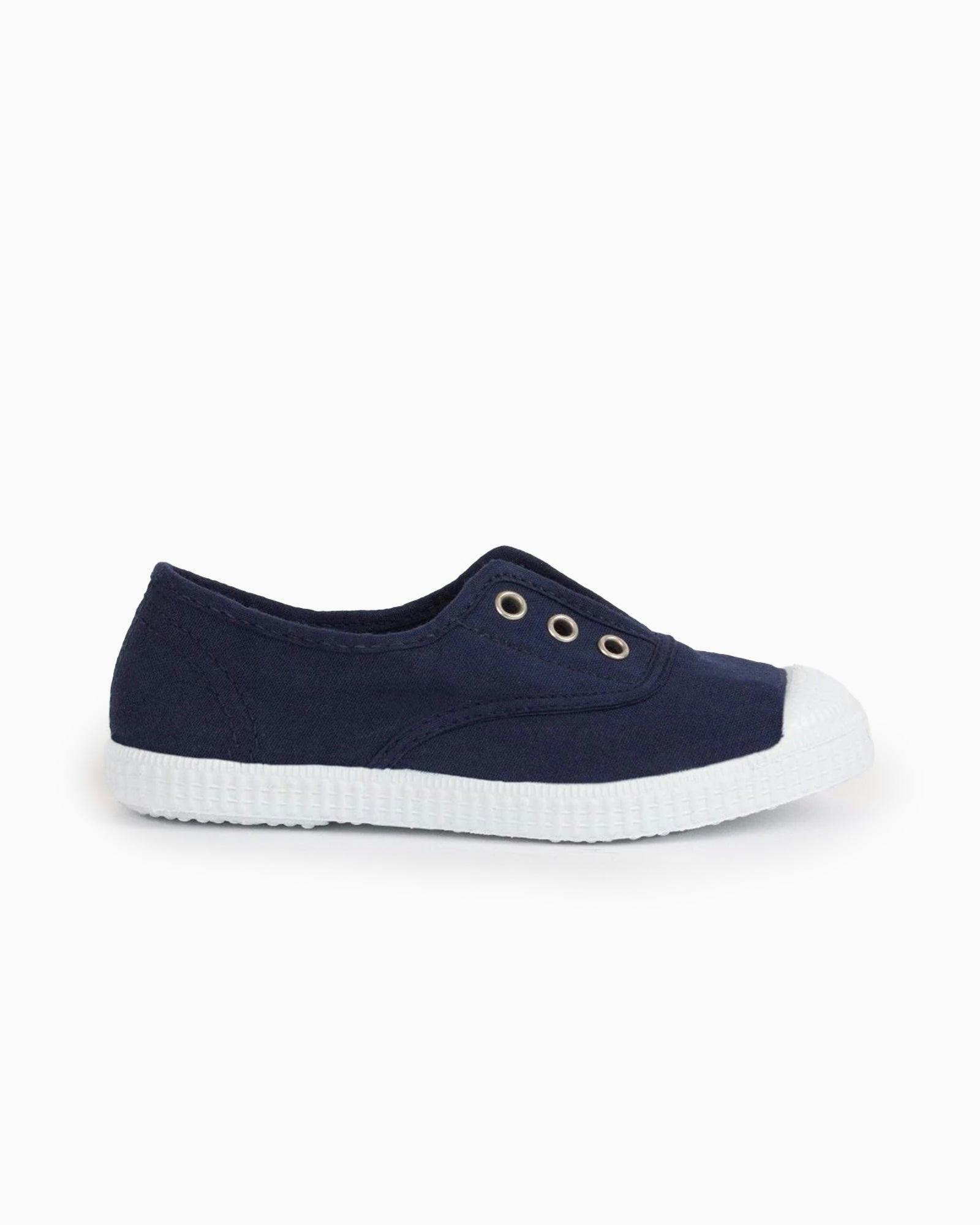 Hampton Canvas Plum Plimsolls in Navy