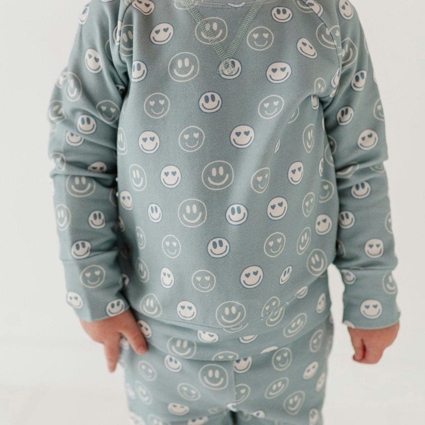 Boy's Raglan Sweatshirt Heart Eyes