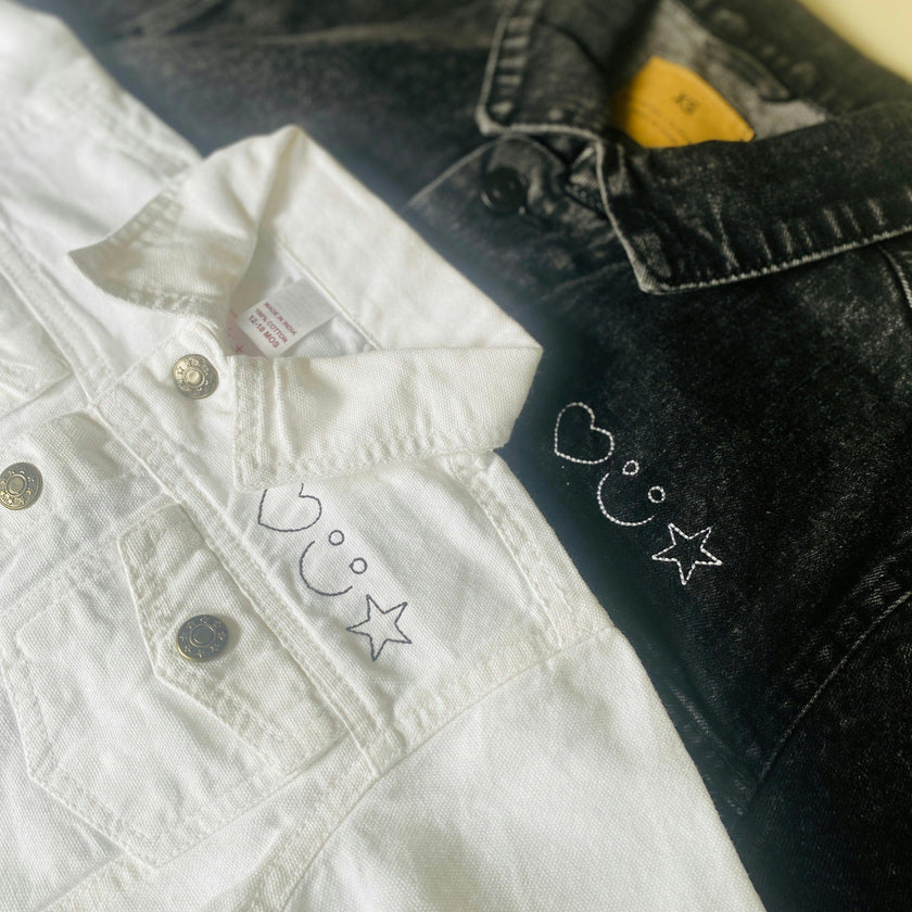 "baby" White Denim Jacket