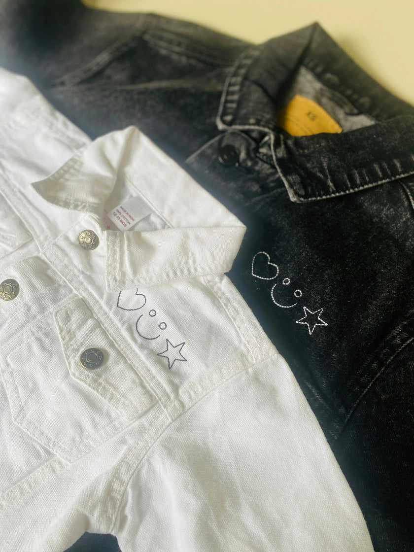 "baby" White Denim Jacket