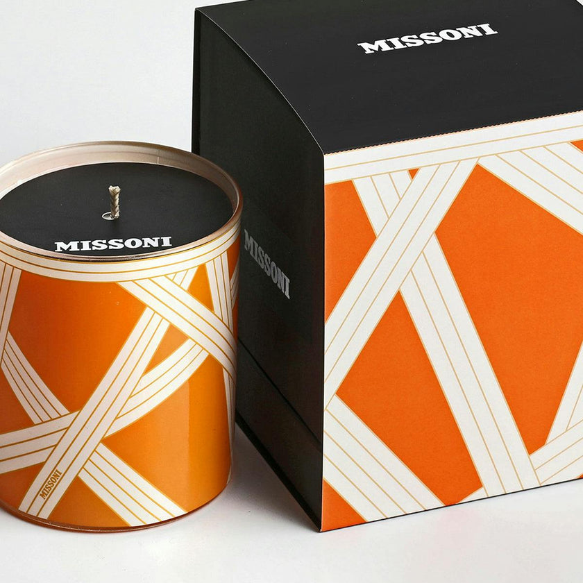 Scented Candle NASTRI 220gr  Bicolore 1 Orange diam. 3.3", H 3.5"