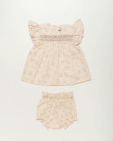 Sienna Baby Dress & Bloomer Set - Painted Bouquet print
