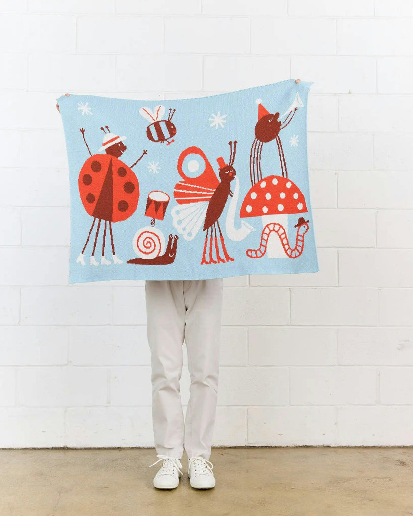 Bug Band Knit Mini Blanket