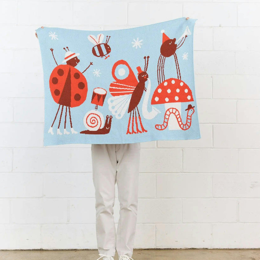 Bug Band Knit Mini Blanket