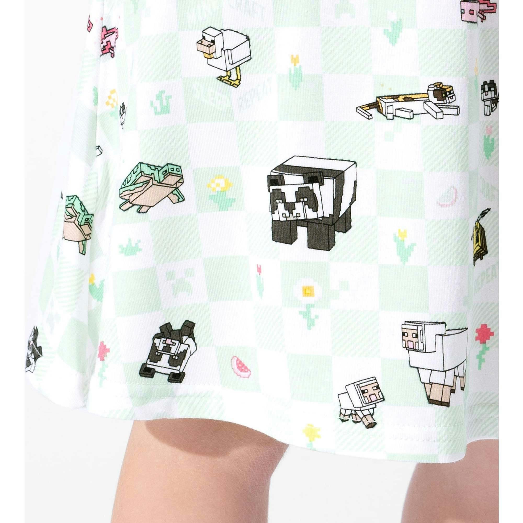 Minecraft Sleep Repeat Girls' Short Sleeve Dress