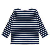 unisex navy and cream stripe long sleeve tee
