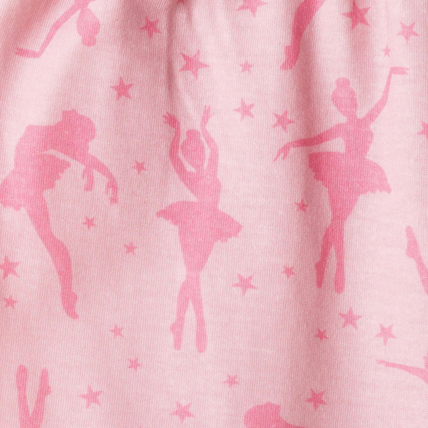 Girls Tee And Short Pajama Set | Pink Ballet