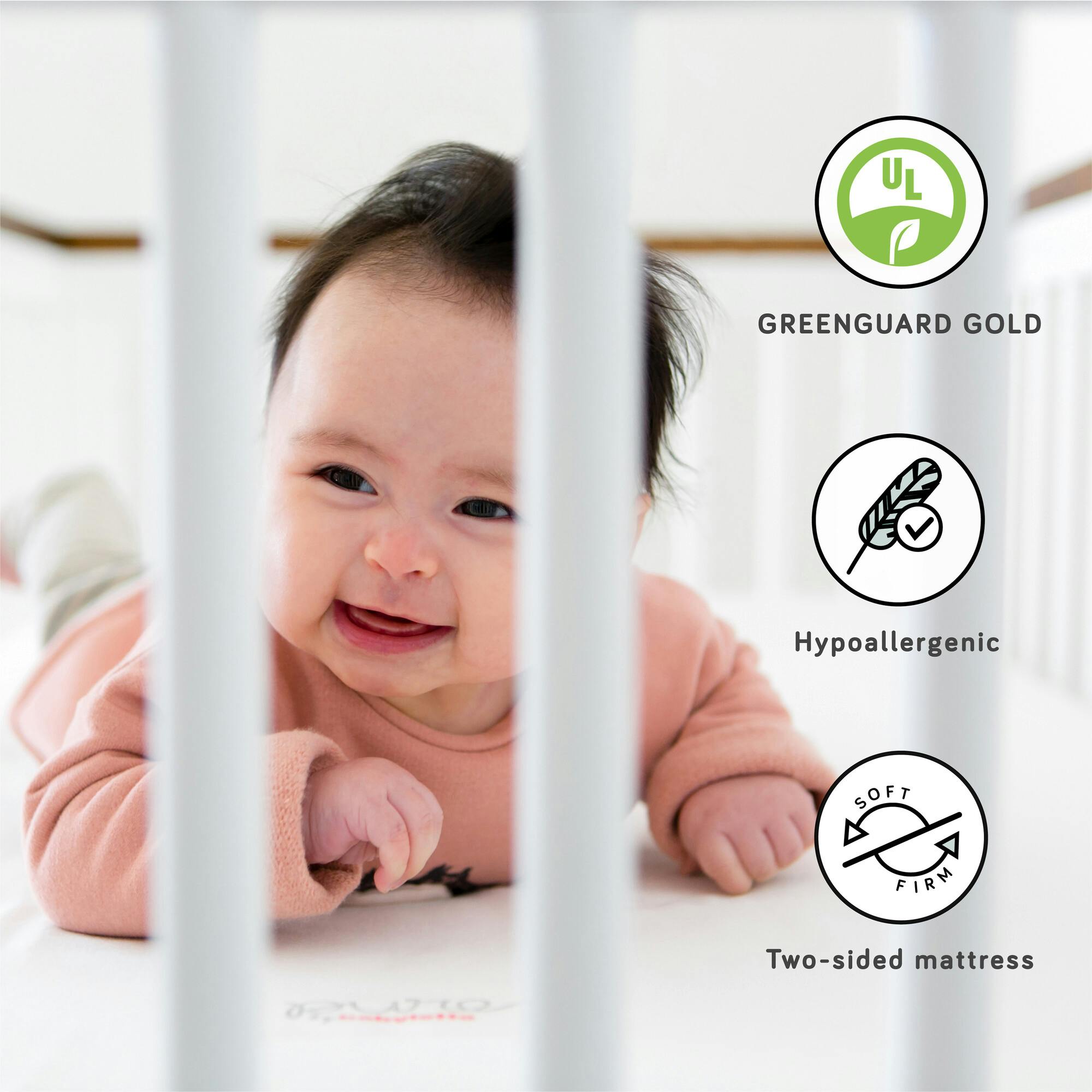 Pure Core Crib Mattress with Hybrid Waterproof Cover
