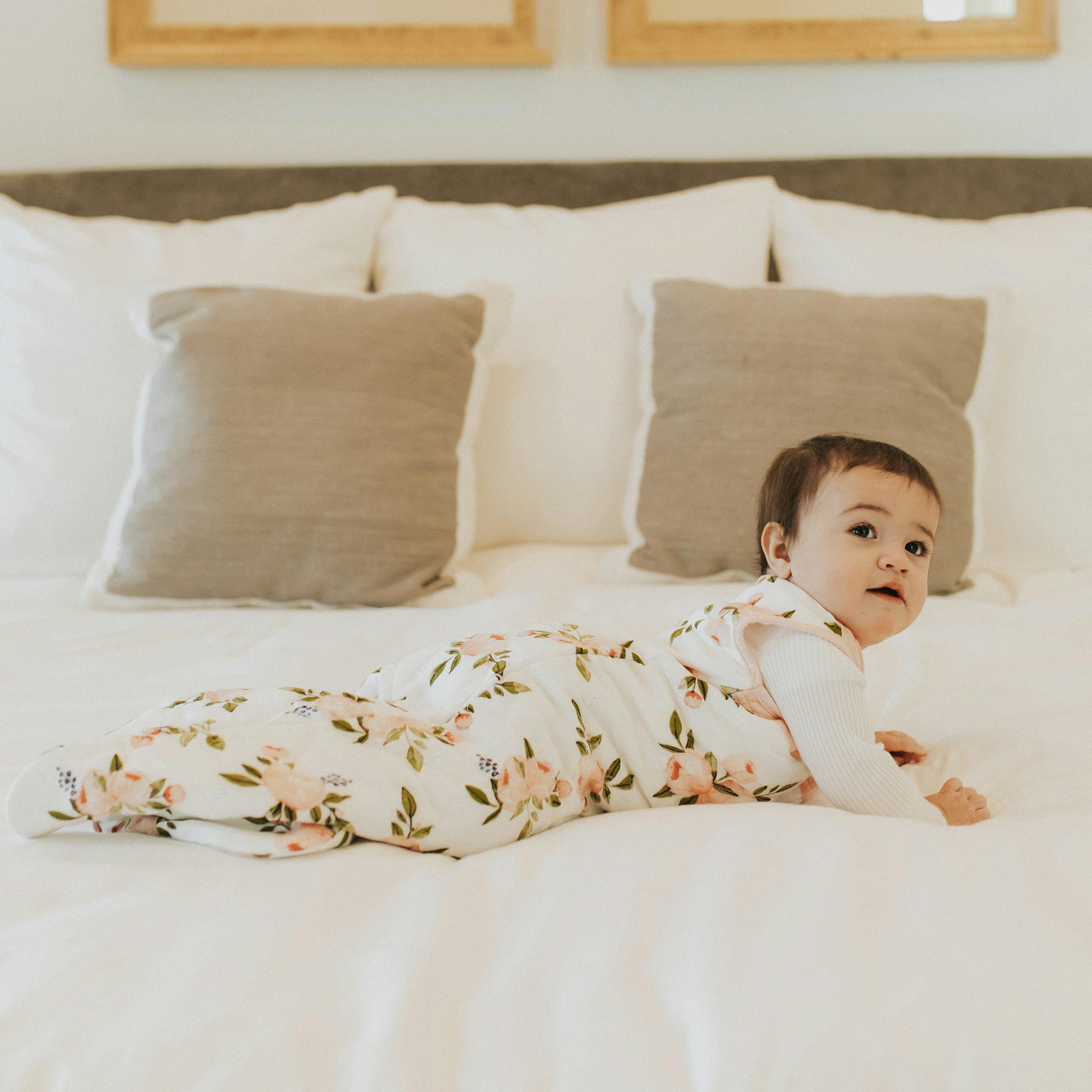 Cotton Muslin Quilted Sleep Bag - Watercolor Roses