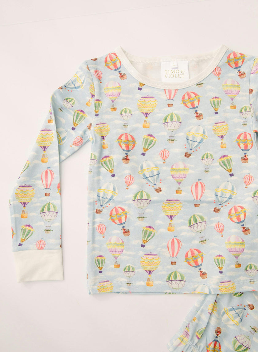 Children's Two Piece Organic Pajamas - Up Up & Away