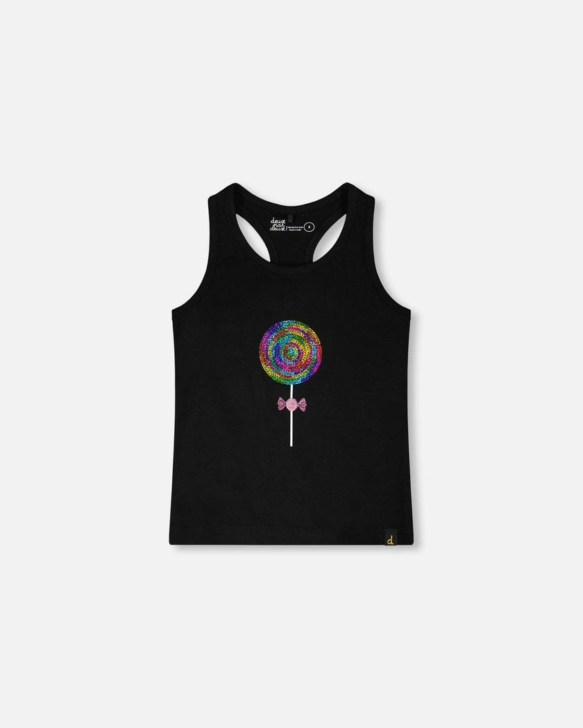 Organic Cotton Jersey Tank Top Black