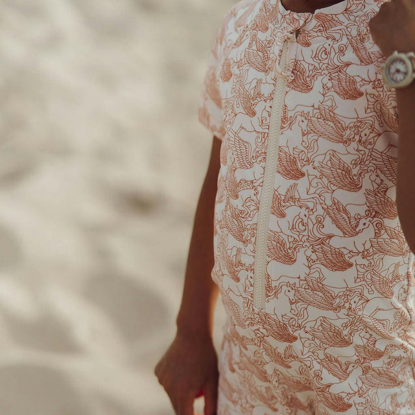 Short Sleeve Rashguard Swimsuit | UPF + Recycled - Pegasus