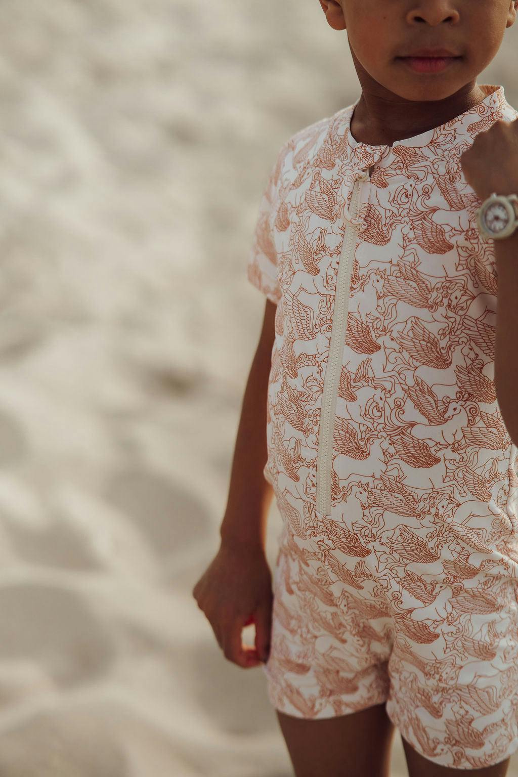 Short Sleeve Rashguard Swimsuit | UPF + Recycled - Pegasus