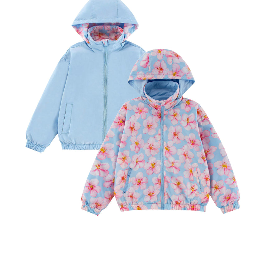Max Reversible Rain Jacket Windbreaker, Hibiscus