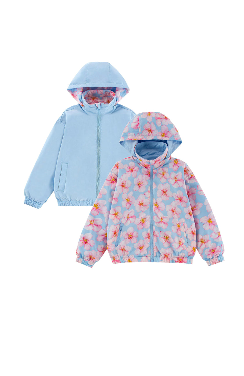 Max Reversible Rain Jacket Windbreaker, Hibiscus
