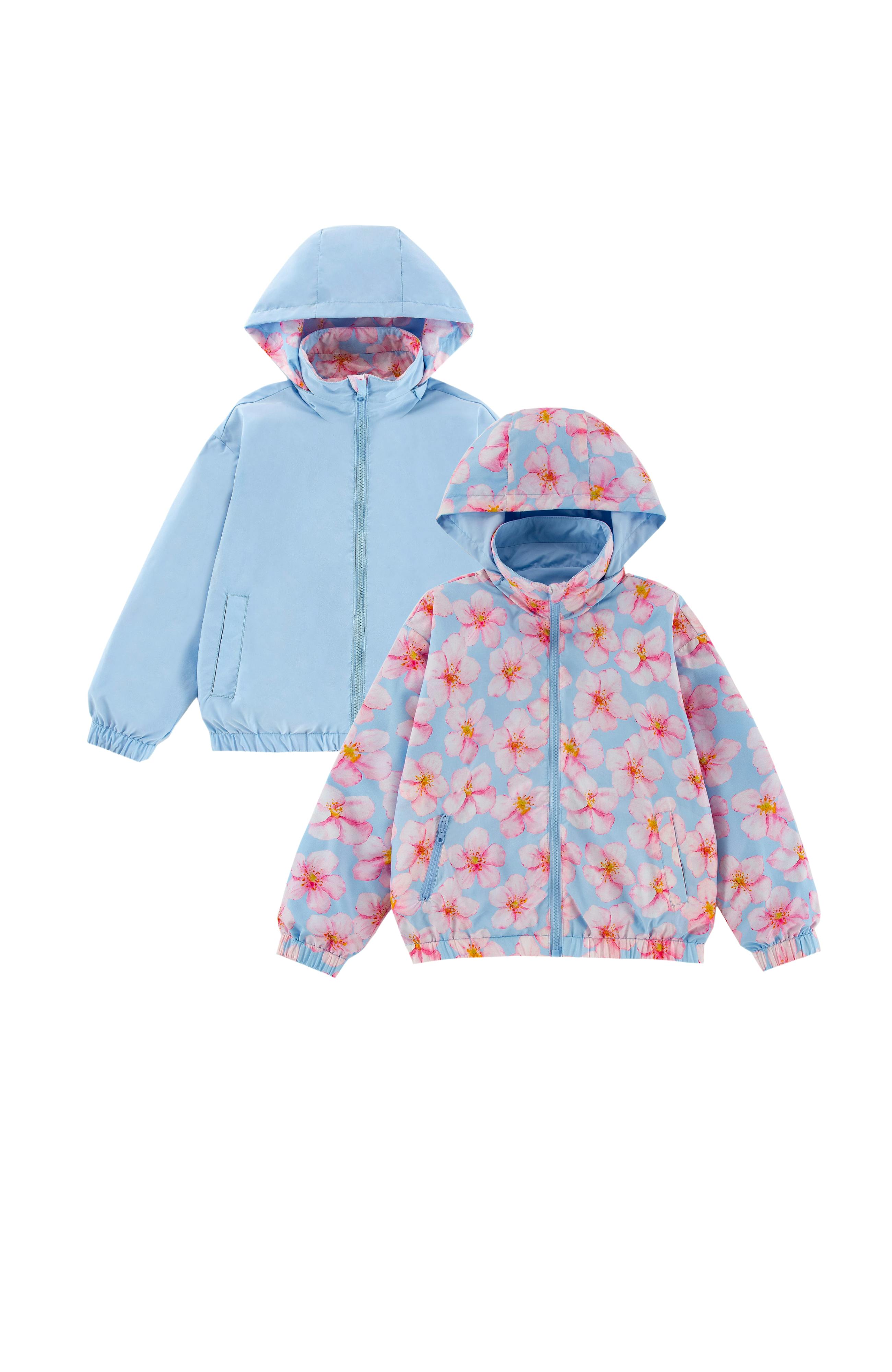Max Reversible Rain Jacket Windbreaker, Hibiscus