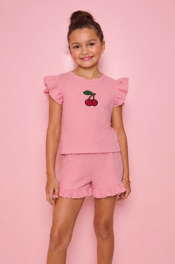 Ruffle Cherry Short Set