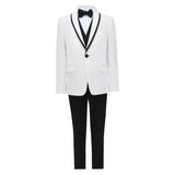 White Suit Set with Black Accents
