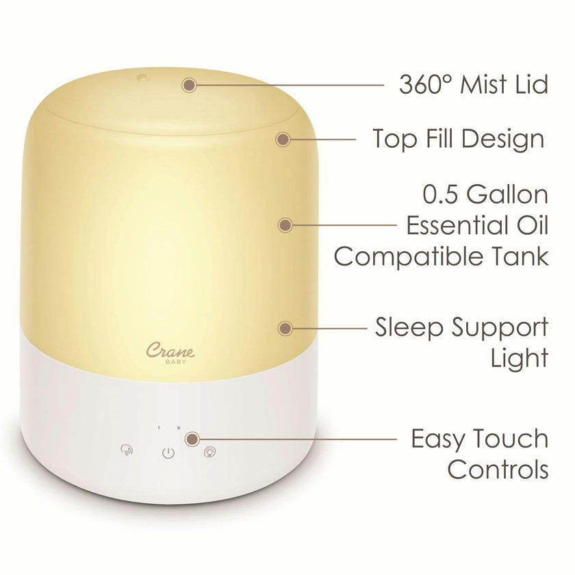 3-in-1 Humidifier for Baby Nursery, 0.5 Gal., Sleep Support Night Light & Aroma Diffuser