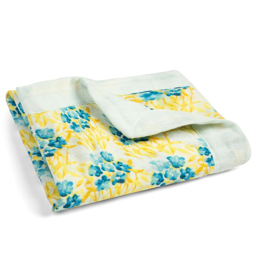 Sky Floral Mini Lovey Two-Layer Muslin Security Blanket