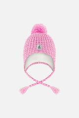Baby Winter Peruvian Knit Hat with Pompom Pink