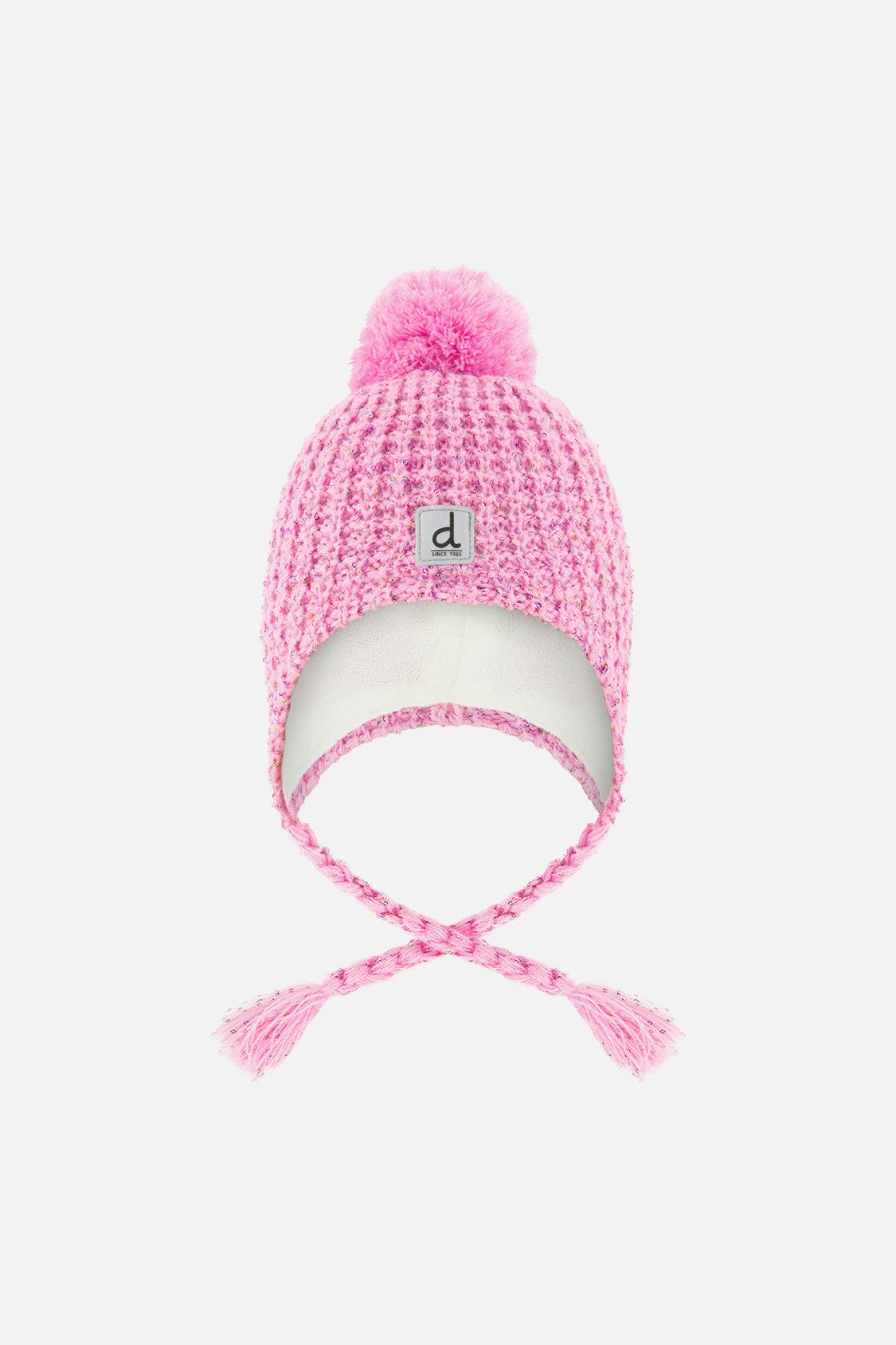 Baby Winter Peruvian Knit Hat with Pompom Pink