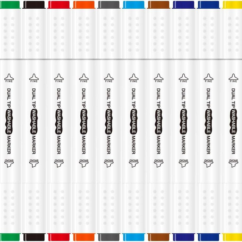 Sleepah 12 Washable Markers for Air Brush Set (SL190) & Drawing with Chisel Tips (12 Markers)