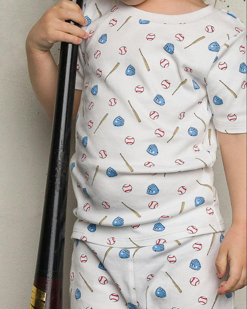 The Organic Short Sleeve Pajama Set [Batter Up]