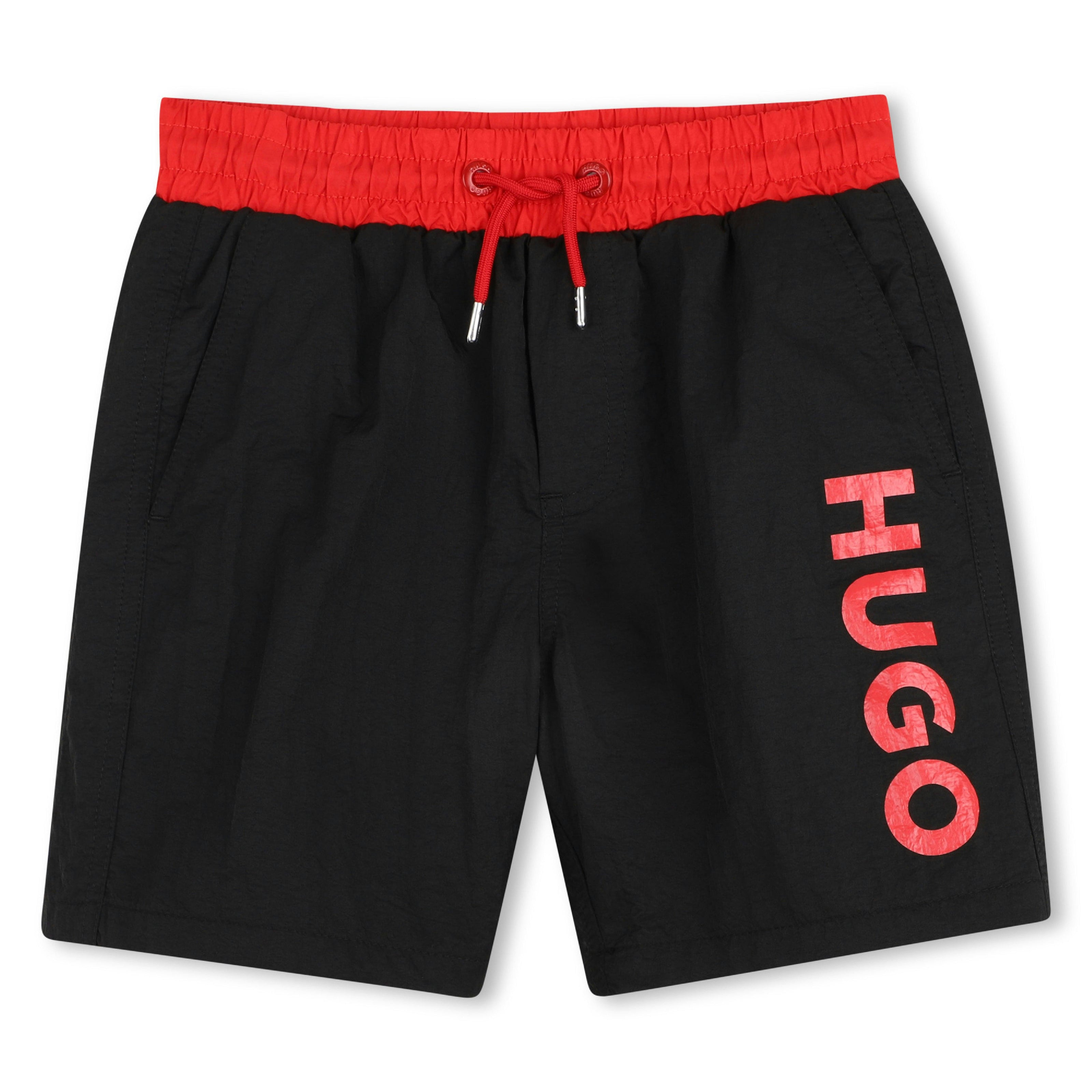 Boys Black Logo Swimshorts