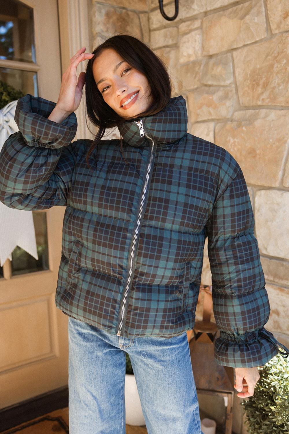 Devon Coat in Blue Plaid