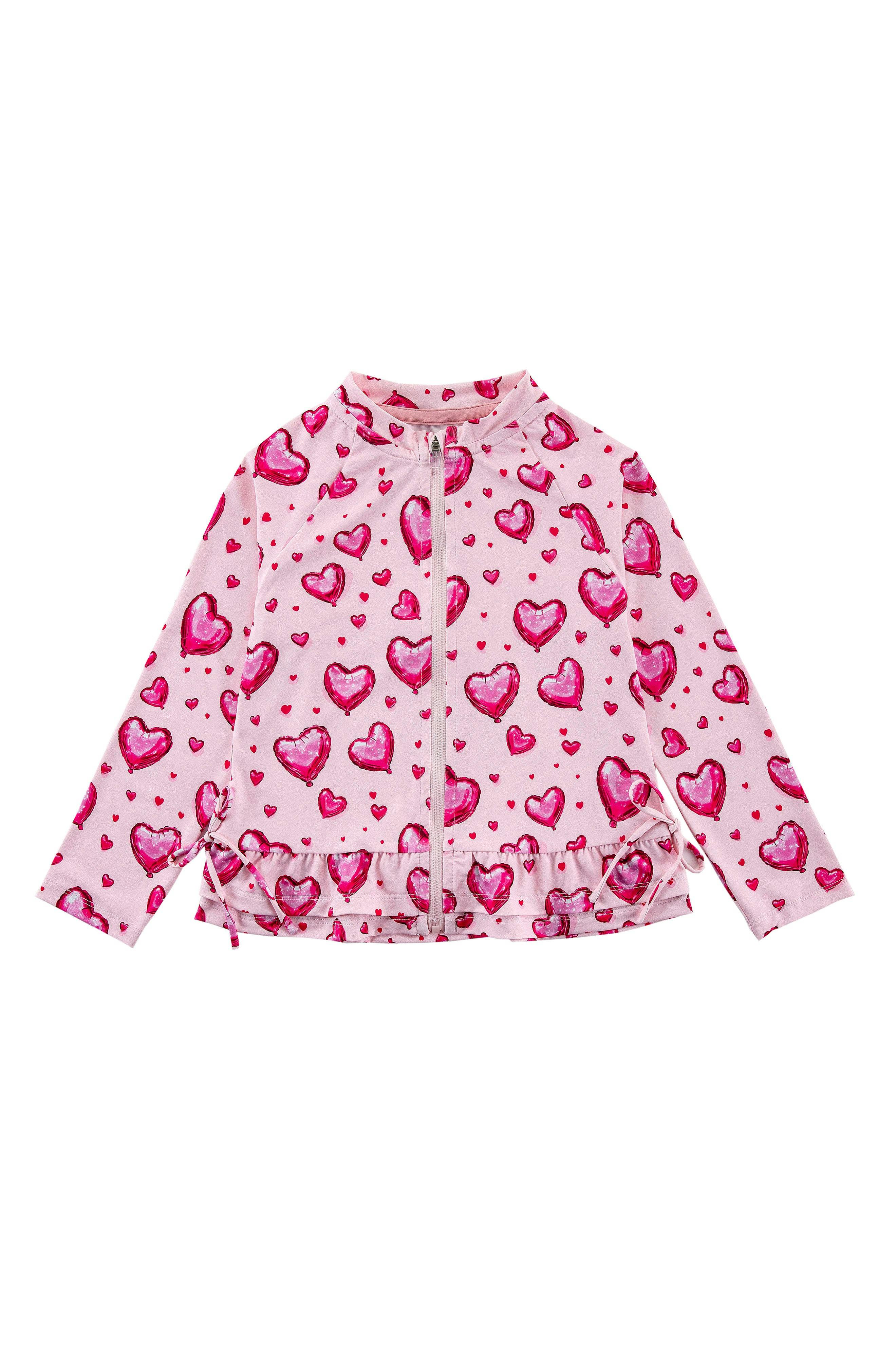 Raya UPF 50+ Ruffled Zip Up Sun Protection Jacket, Heart