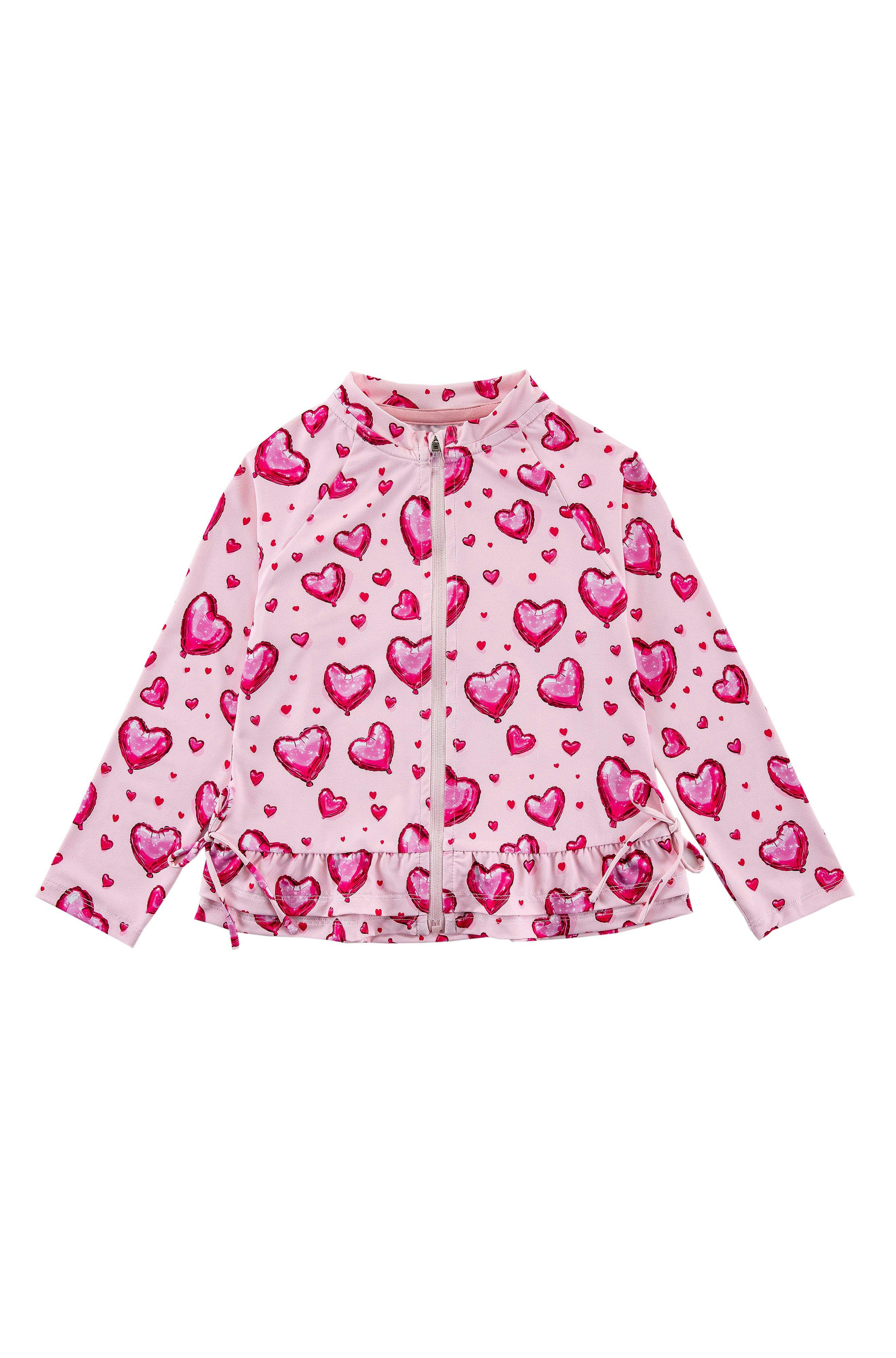 Raya UPF 50+ Ruffled Zip Up Sun Protection Jacket, Heart