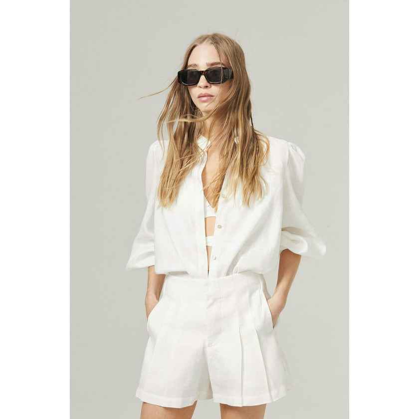 Frida Linen Shorts - Off White