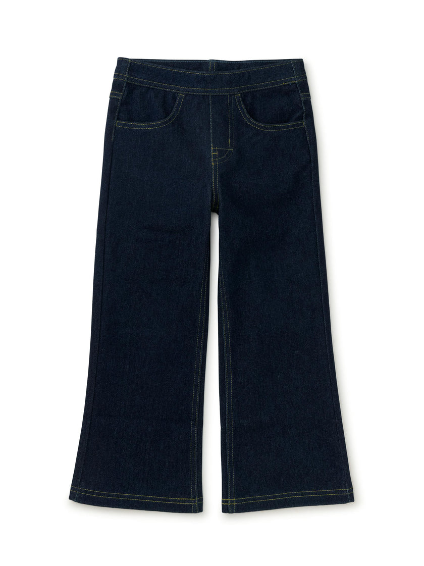 Denim-Like Flare Pants, Dark Wash