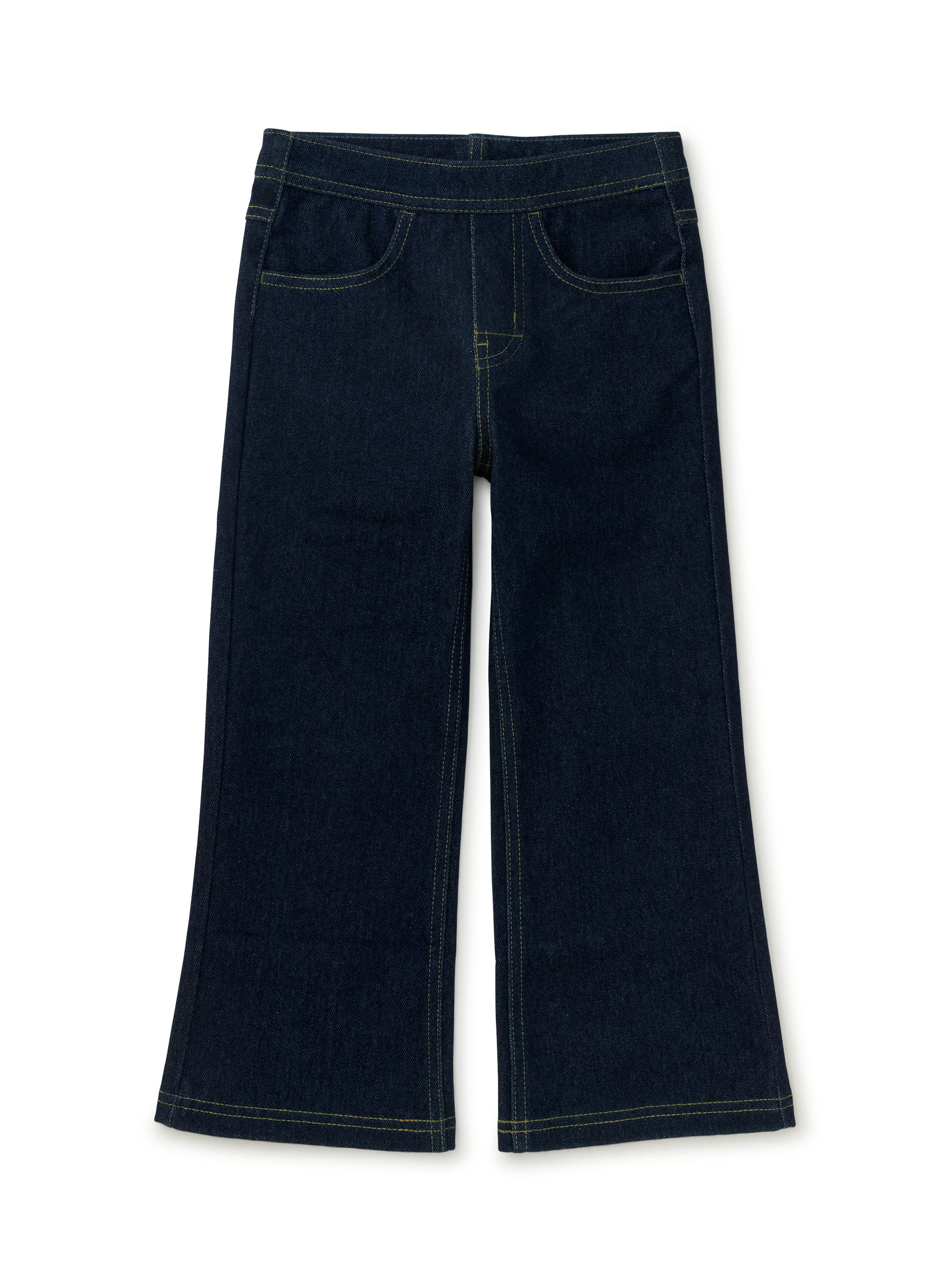 Denim-Like Flare Pants, Dark Wash