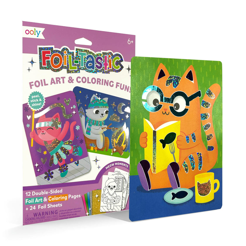 Foil-tastic Foil Art & Coloring Set - Meow Moments - 12 Pages 24 Foil Sheets