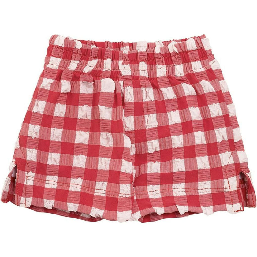 Red Gingham Mini Boardshort, Red