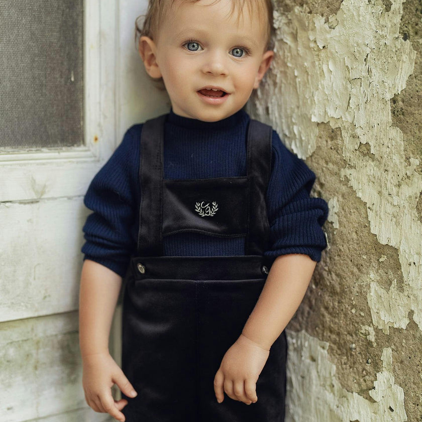 Crest Embroidery Shorts Overall