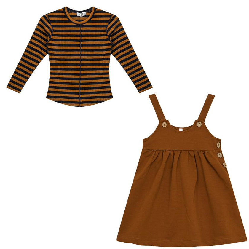 Ribbed Long Sleeve Jumper and Top Two Piece Set