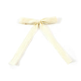 Halo Luxe Esmae Lace Trimmed Linen Bow Hair Clip - Ivory
