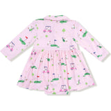 Dog Gone Golf - Pink - Long Sleeve Polo Bodysuit Dress