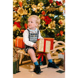 George Navy Tartan Boy Dungaree & Shirt