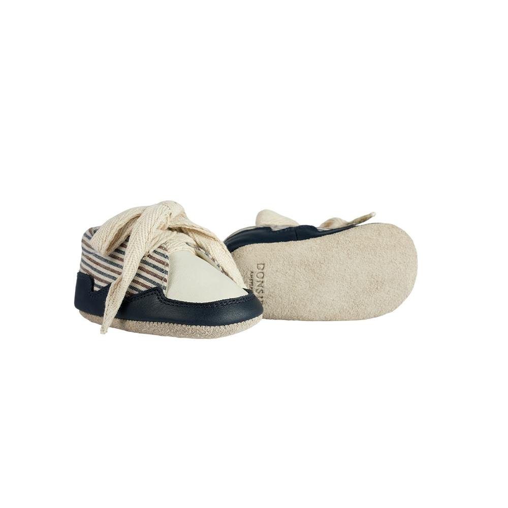 Pluksel Sneakers | Navy - Burgundy - Thin Striped