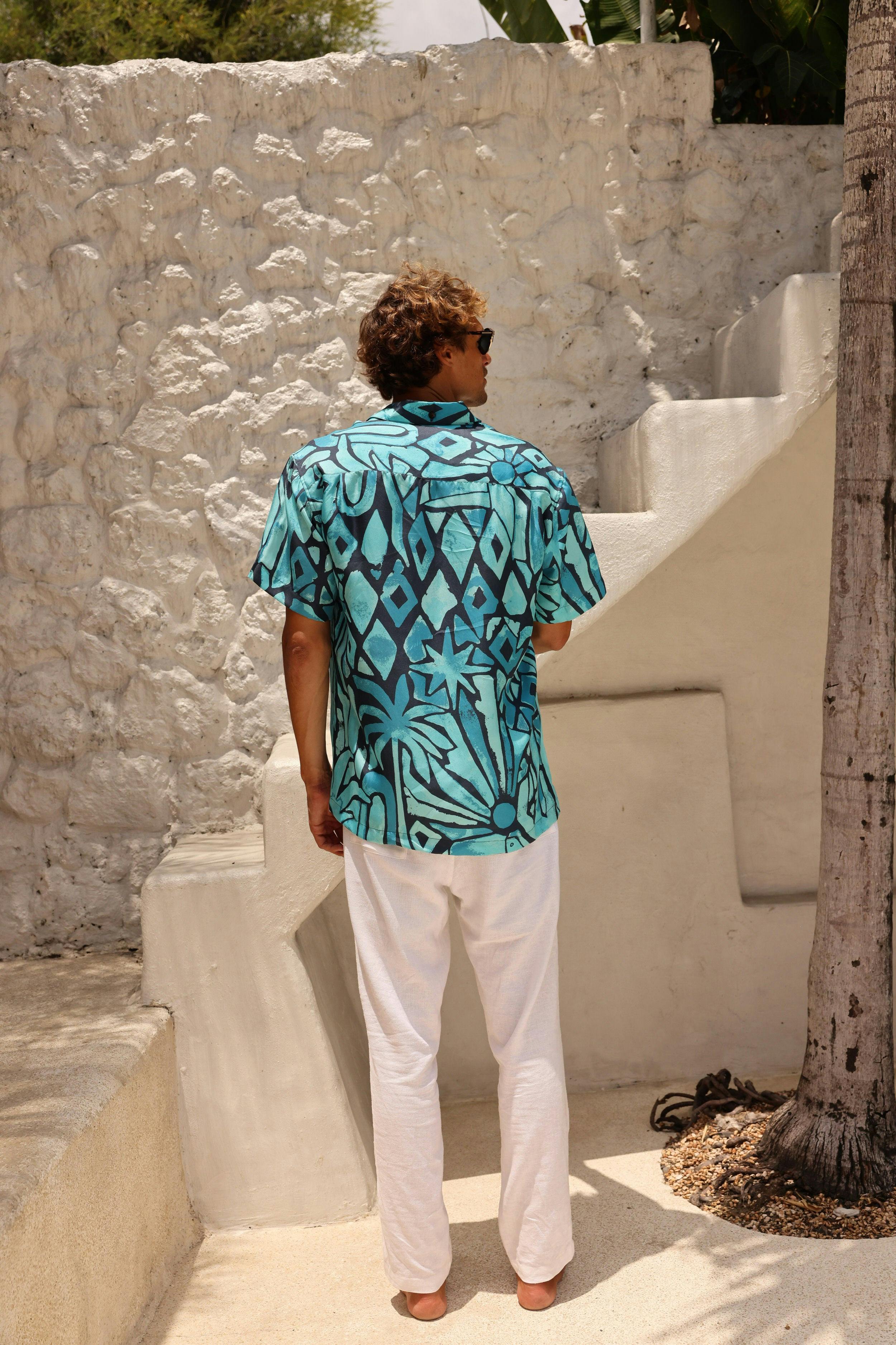 The Desert Island - Full Moon - Short Sleeve Silk Shirt