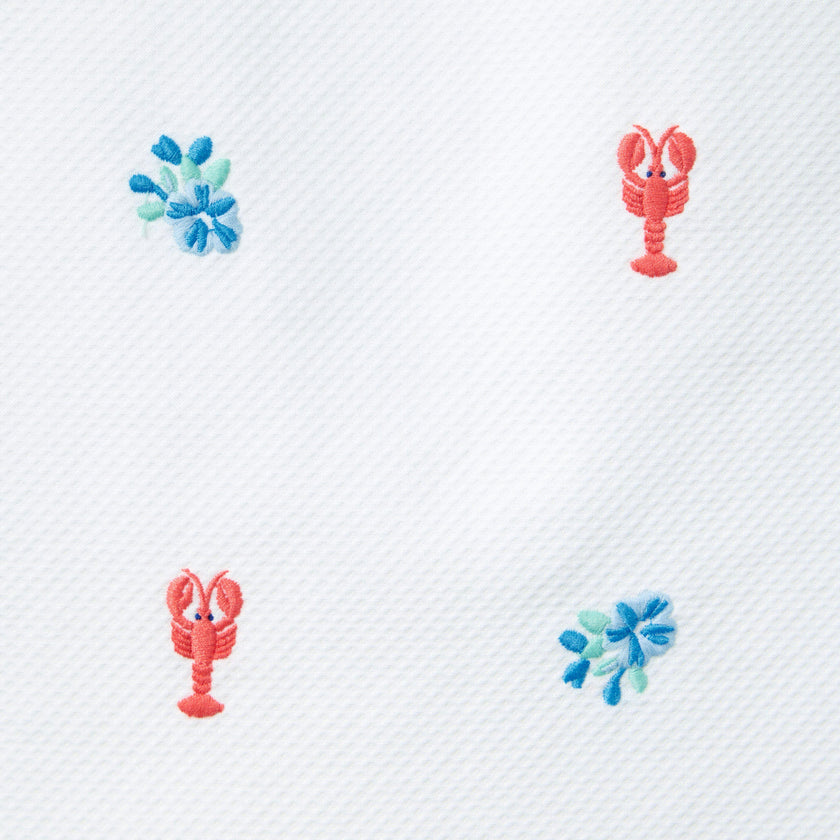 Embroidered Lobster Top, white