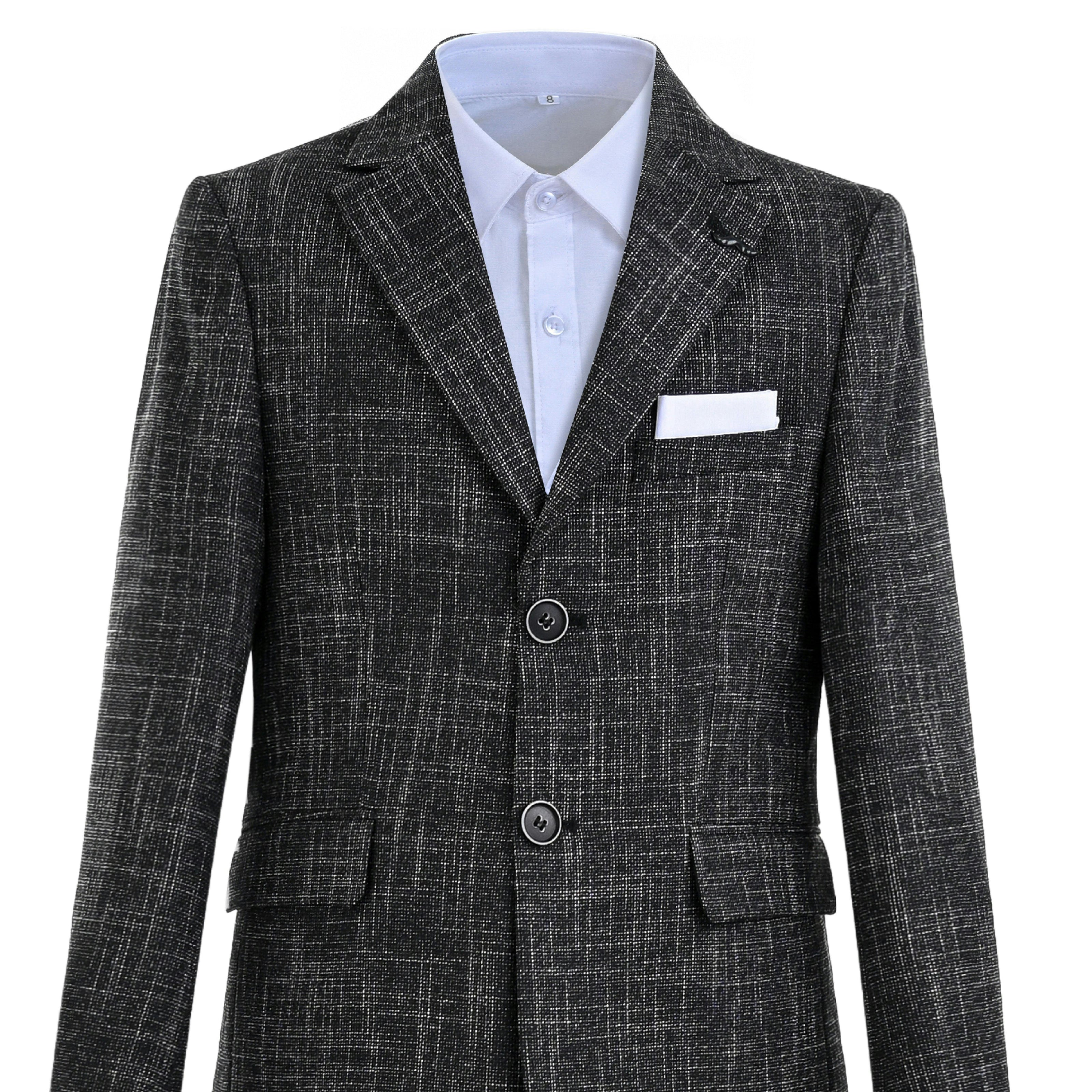Black Alexander Checked Pattern Blazer Suit Set