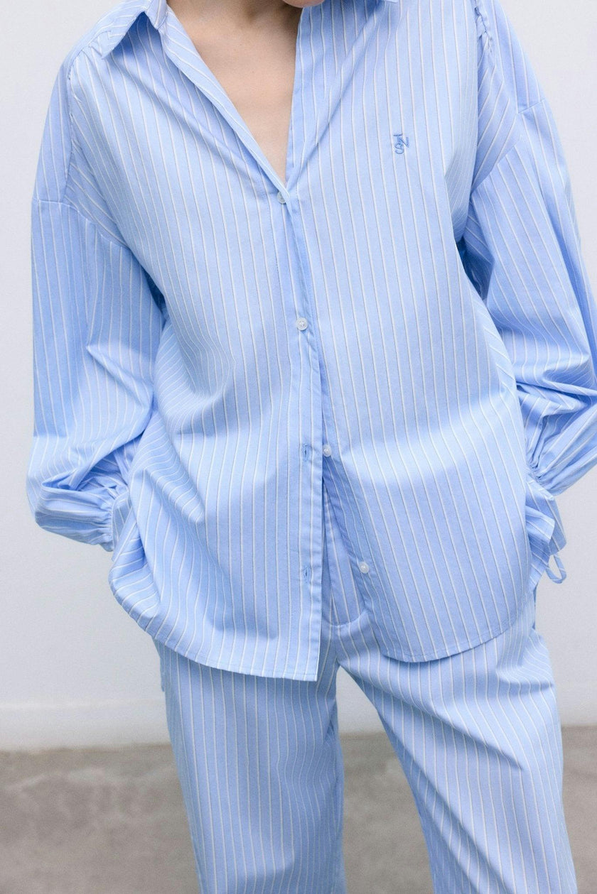 Aura Woman Shirt Vista Blue Stripes